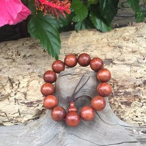 Burmese pear wood beaded bracelet